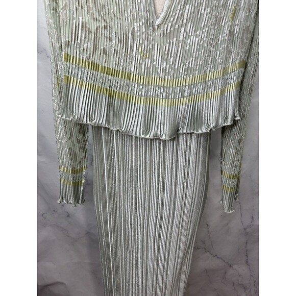 Vintage Jeanne Marc Designer Gown Dress 4/6 Accordion Pleated Art Deco Ethereal - Picture 11 of 16